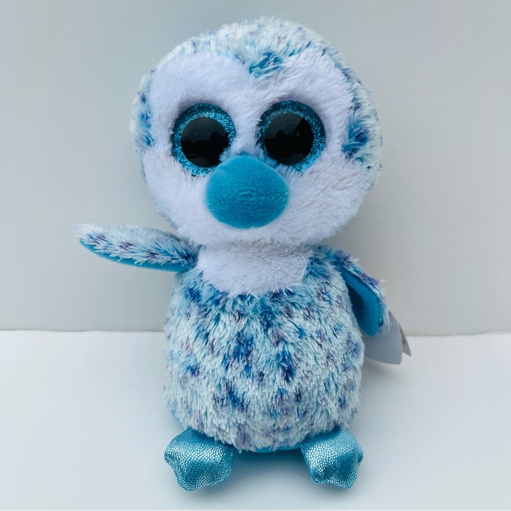 Ty Beanie Boo's Collection Tony The Blue Penguin Plush Animal Stuffed Toy